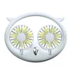 Nieuwe Draagbare Hang Mini Owl Opknoping Hals Band Oplaadbare Batterij Fan Desktop USB Vouwen Telescopische Ventilator Luie Hanging Neck Face Fan