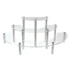 3-tier Acrylic Display Stand Pottery Storage Rack Doll Clay Figure Display Transparent Ladder Shelf Store Tools 211112
