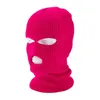 Berety Unisex Dzianiny Kapelusz Pełna Pokrowiec na twarz Maska Kapelusze 3 Otwory Balaclava Tactical Tactical CS Wiatroodporna Czapki Czapka Zimowa Ciepła czapka