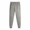 Casual vrouw grijze elastische taille fluwelen broek lente mode dames zachte sport broek vrouwelijke chic dikke jogging broek 210515