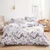 Nordic Moulting Kwiat Pościel Zestaw kołdry Pokrywa Królowa King Bedclothes Home Comforter