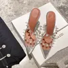 2021 Ins style Sexy High heels Women Slippers Fashion crystal Clear heeled Mules Sandals Summer Rivet Female Slides Shoes 34-45 K78