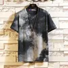 Korea z krótkim rękawem T shirt mężczyźni 2021 Letni Printe Tshirt Top Tees Marka Moda Odzież Plus Rozmiar M-5XL O Neck G1217