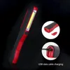 Zaklampen Zaklampen USB Oplaadbare Draagbare COB LED Magnetische Pen Clip Hand Zaklamp Werklamp Ingebouwde Batterij Met Magneet