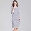 Emotion Moms Cotton Striped Summer Spring Skirt Pregnancy Dress for pregnant Woman Maternity Breastfeeding 210922