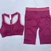 Tracksuit SeamlSport Set Crop Top Bra Shorts Push Up Yoga Sport Suit Workout Outwear Running FitnGym Short Sport Wear X0629