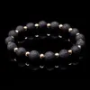 8mm Natural Lava Stone Beaded Strands Handgjorda Charm Armband för Män Kvinnor Party Club Decor Yoga Smycken