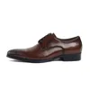 2021 Moda Preto / Deep Brown Noivo Do Noivo Sapatos Genuíno Sapatos Sociais de Couro Mens Business Shoes