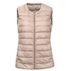 Printemps automne femmes gilet sans manches veste ultra légère blanc canard vers le bas gilet femme courte vêtements d'extérieur grande taille 7XL AB1839 211011