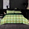 Beddengoedsets in abstracte stijl met groen patroon Dekbedovertrek 264x228 met kussensloop210x210 dekbedovertrekSuper kingsize set lakenset1964487