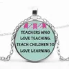 Thank You My Teachers Day Future Multicolor Pendant Round Glass Necklace Give Men Women Jewelry Teacher Beautiful Gift