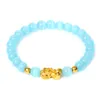 Bleu rose blanc hommes femmes unisexe ton or bracelet à breloques en métal oeil de chat verre pierre perles bracelets