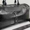 High Quality Oversized Croco PU Leather Gym Duffel Bag Overnight Tote Carry On Travel Bag For Men297u