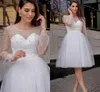 A Line Sheer Sweetheart Wedding Dress 2022 Exquisite Pearls Short knee Length Beach Bride Gowns Custom Made Vestido De Noiva Mariage