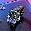 Lige mannen horloge GMT automatische mechanische horloges keramische bezel siliconen band 10bar waterdichte klokken 40mm Sapphire glazen horloges 210527