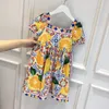 Желтые цветы платья для девочек Summer Kids Gilm Gilm Princess Dress Fashion Kids Beach Plaight Plaight Oblide6067488