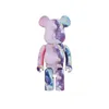 Bearbrick våldsam björnbyggnadsblock björn nebula marmor trend docka handgjorda blindlåda ornament dekoration gåvor 28cm