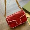 Lyxdesigner Marmont Messenger Handväska med diamantgitter Rippelknappar Cross Body Best Fashion Påsar Nya axelväskor