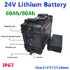 GTK 24V 80AH LITIUM LI JON Batteripaket med BMS för mobilitet Backup Power Golf Trolley RV Home Ess Motorhome Campers+10a Charger
