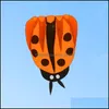 Uçurtma Aesories Sports Dış Mekan Oyun Oyuncak Hediyeleri Yüksek Kalite 170*140cm 3D Lady Bug Yumuşak Çerçevesiz Uçurtmalar Tek Çizgi Çocuk ADTS DELİK