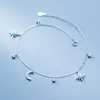 Stella Di David E Luna Cavigliera Ornamento Braccialetto Sulla Gamba Catena 925 Cavigliere Gioielli Di Moda In Argento Sterling Per Le Donne 21 CENTIMETRI