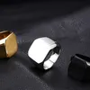 Bague en acier inoxydable, chevalière Simple et polie, anneaux de motard solides pour hommes et femmes