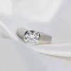 OEVAS ECHTE 2 KANATEN D Kleur Trouwringen voor Vrouwen 18K White Gold 100% 925 Sterling Silver Bridal Fine Jewelry 211217