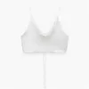 TRAF Top Za Femmes Satin Femme Orange D'été Crop Femme Dos Nu Rose Blanc Bretelles Sans Manches Sexy Réservoirs Camis 210616