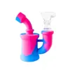 Smoke pipes Silicone Bong Mini Silicone Water Pipe Bubbler bongs Oil Rig with Glass Bowl