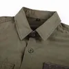Camisas de carga para homens estilo militar casual manga longa tática camisas de bolso masculino botão masculino camisas masculinas impressão letra impressão 210410