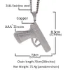 NEW Hip Hop Jewelry GUN Shape Clear CZ Zircons Pendant Necklace Gold Plated with Chain for Men Women Nice Lover Gift Rapper Jewelry Gift