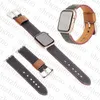 För Apple Watch Band Watch Strap IWatch Series 7 1 2 3 4 5 6 Watchbands 41mm 45mm 42mm 38mm 40mm 44mm Bands Leather Fashion Wristband Stripes Watchband Women Män gåva gåva