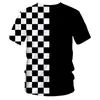 UJWI Yaz Tee Gömlek Homme Moda O Boyun 3D T Shirt Baskılı Siyah Ve Beyaz Ekose Hip Hop 5XL 6XL Habiliment Man 210706