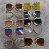 Luxo Half Frame Designer Sunglasses Sunglass Square Pearl Glasses para fêmeas de rrovões de grandes dimensões Ladies1790247
