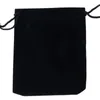 Fashion Flannel Bags Drawstring Black Velvet Jewelry Pouches Mobile power Multi Size Packaging Gift Bag