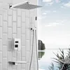 Wandhalterung Badezimmer Regen Wasserfall Dusche Wasserhähne Set versteckte Chrom Duschsystem Badewanne Dusche
