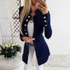 Höst Vinterdräkt Blazer Kvinnor Casual Single Breasted Pocket Long Jackor Elegant Ärm Ytterkläder 210930