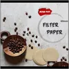 Filtreler Kahve Takımı Mutfak, Yemek Bar Ev Bahçesi Damla Teslimat 2021 Ahşap Yuvarlak Damla Kağıt Moka Pot Espresso Filtresi 100 PC/Paket Süzgeci