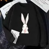 Herfst Winter Retro Harajuku O Hals Dames Pullover Sweatshirt Hoodies Scar Rabbit Print Koreaanse stijl Hip Hop Losse Liefhebbers Tops 211206