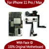 64 GB 256 GB Original Moderboard för iPhone 11 Pro Max med Face ID iOS Logic Board Mainboard Clean ICloud Unlocked