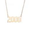 Moda Anno Numero Collane Collana con ciondolo color oro Gioielli per le donne Regalo di compleanno dal 1989 al 2000