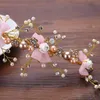 Children Handmade Gold Pearl Headband Flower Headpiece Girls Tiara Hair Accessories Hair Jewelry