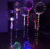 Fournitures de fête LED Bobo Ballon avec bâton de 31,5 pouces 3M Ballons à cordes LED Lumière Noël Halloween Anniversaire Décor Bobos Ball SN2546