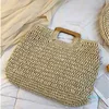 Gepersonaliseerde palm Boheemse boho gevlochten tote papieren strand gehaakte stro handtas