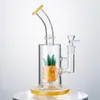 파인애플 유리 봉 물 담뱃대 샤워 헤드 Perc Dab 조작 오일 rigs 물 파이프 14mm 봉지 N 구멍 Percolator waterpipe 그릇 wp2196