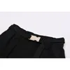 [EAM] 높은 탄성 허리 블랙 포켓 새시 하렘 긴 바지 느슨한 맞는 바지 여성 패션 봄 가을 1dd6682 21512