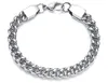 8mm 8.3 inches Franco chain Bracelet Stainless steel men's Gifts Hip-Hop Punk wristband Silver