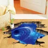 Ny 3D Cosmic Space Galaxy Floor Sticker Barnvägg Klistermärken för Barn Rummet Nursery Baby Sovrum Hem Dekoration Decaler Murals 210420