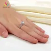 孔雀の星6爪Prong 925スターリングシルバーの結婚式の約束婚約指輪1.25 CTジュエリーCFR8257 211217