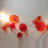 Lampada contemporanea soffiata a mano in vetro colorato rosso Art Plates Mounted Home Sconce Decorative Wall da 8 a 14 pollici